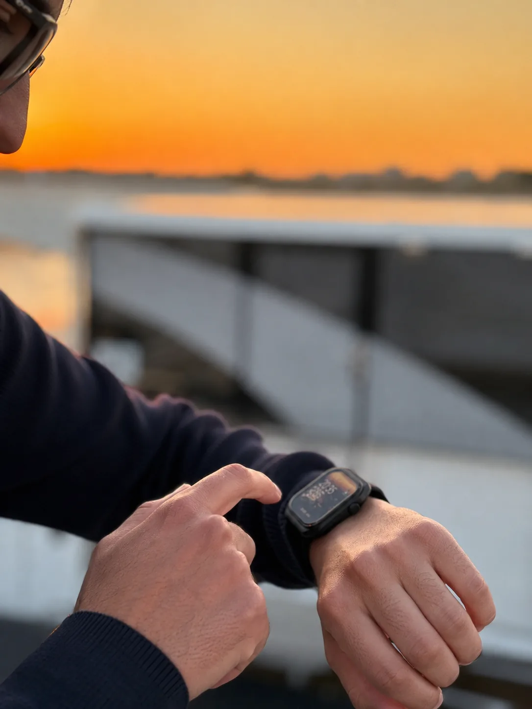 Black M² Watch — waterfront